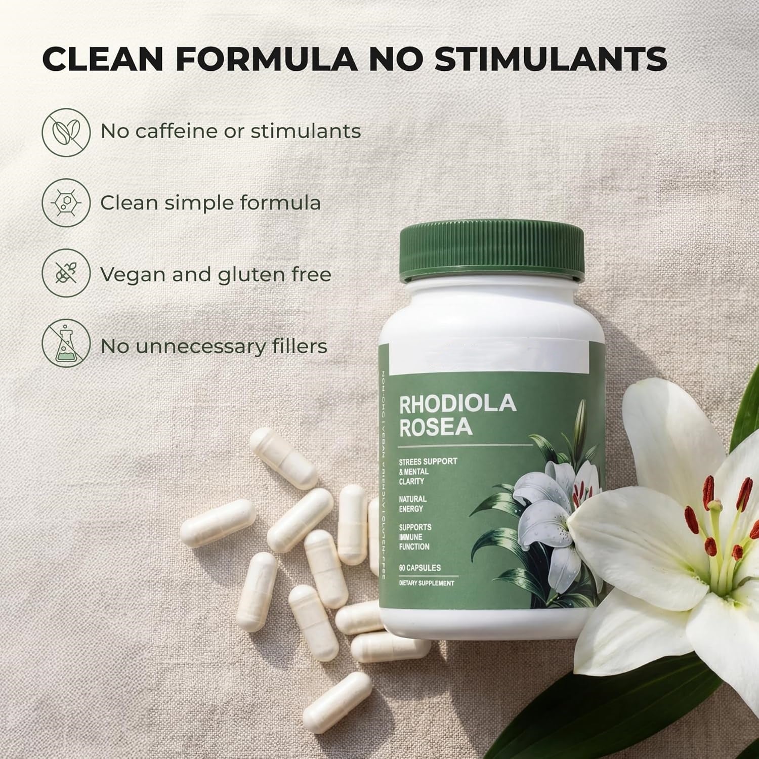 Rhodiola Capsules | Reduce la flacidez e hinchazón