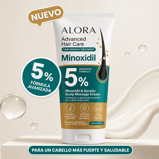 Alora™ 5% Minoxidil | Estimula el crecimiento y rellena zonas despobladas