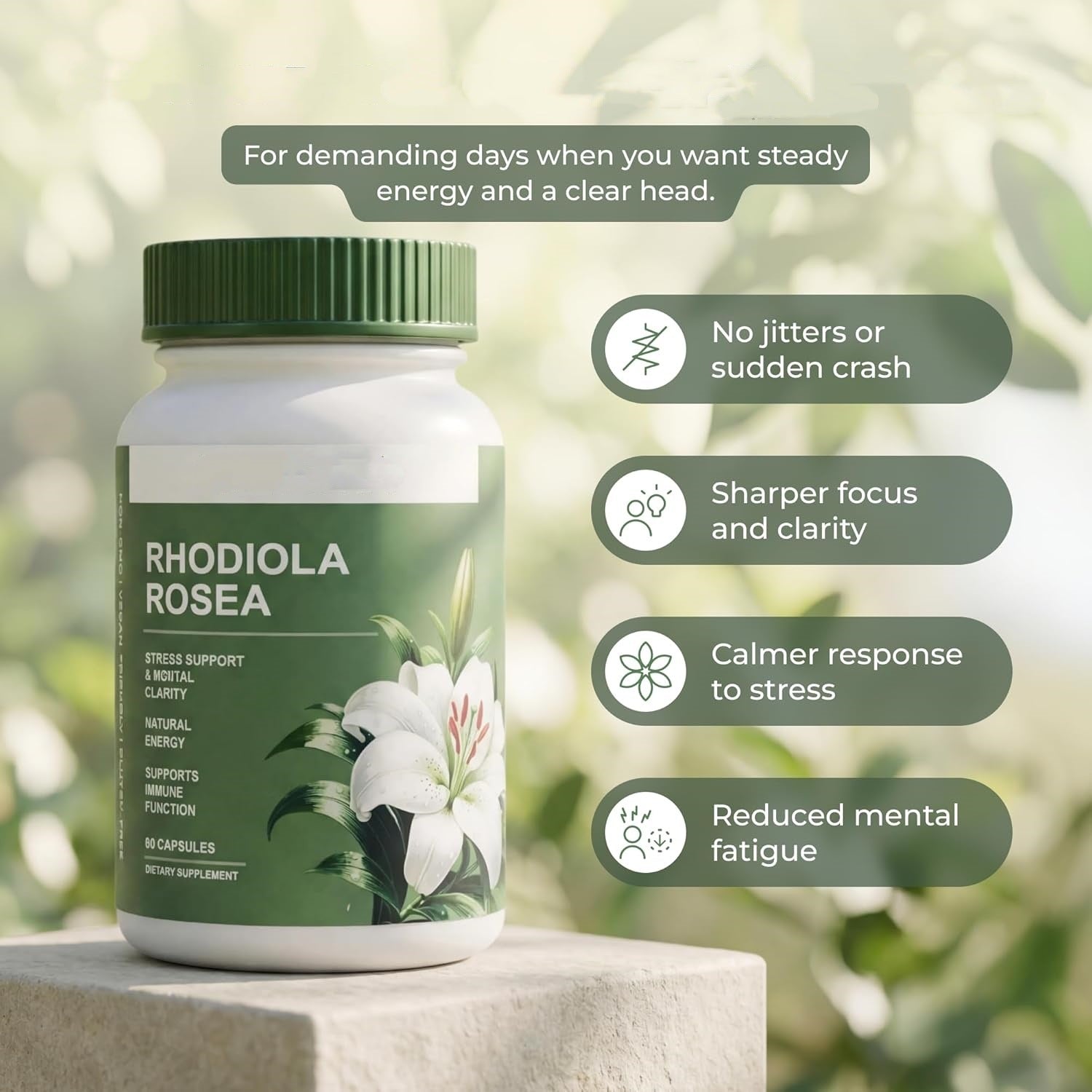 Rhodiola Capsules | Reduce la flacidez e hinchazón